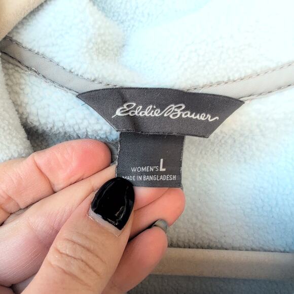 Eddie Bauer Polartec Full Zip Fleece Jacket Women's Large Baby Blue - Picture 5 of 11
